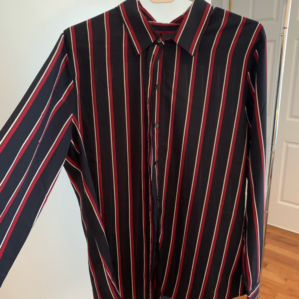 Banana Republic Navy & Red Striped Dillon Shirt